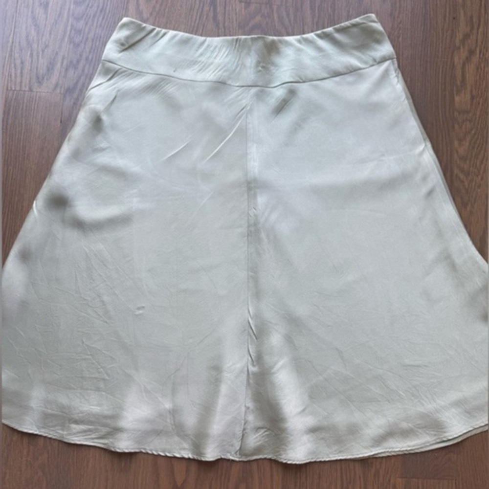 shin Choi Teal 100% Silk Wrap Skirt academia romantic elegant  6 A13